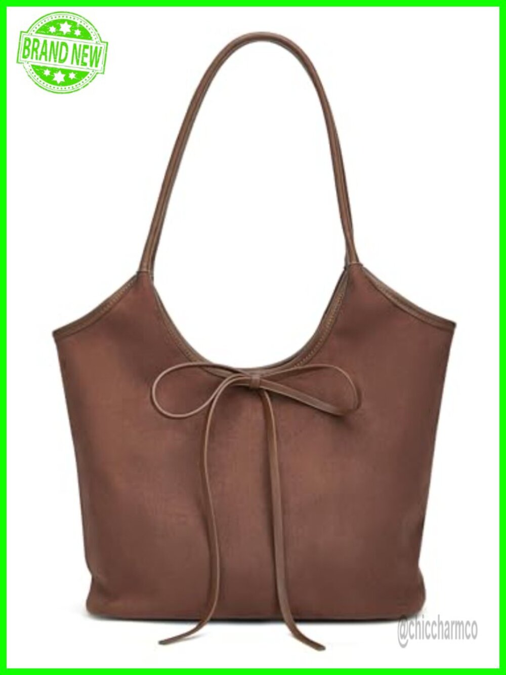 Vintage Suede PU Leather Bow Tote Hobo Shoulder Bag Large Capacity Satchel Purse